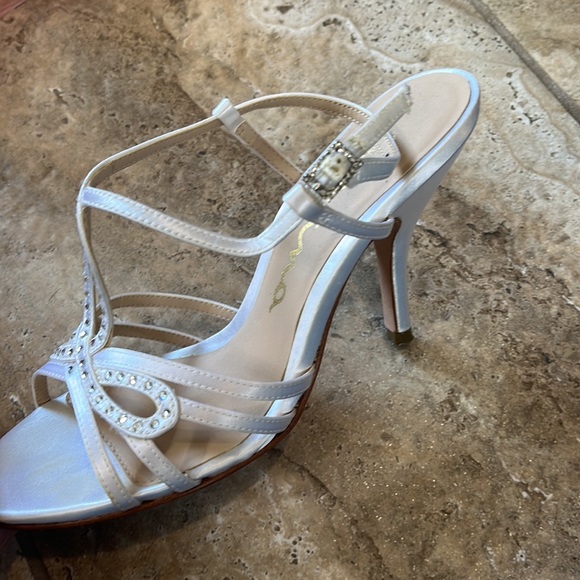 Nina White Satin Heels - Picture 6 of 6